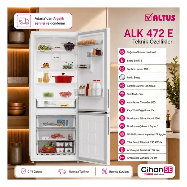 Altus Alk 472 Kombi No Frost Buzdolabı - Görsel 4