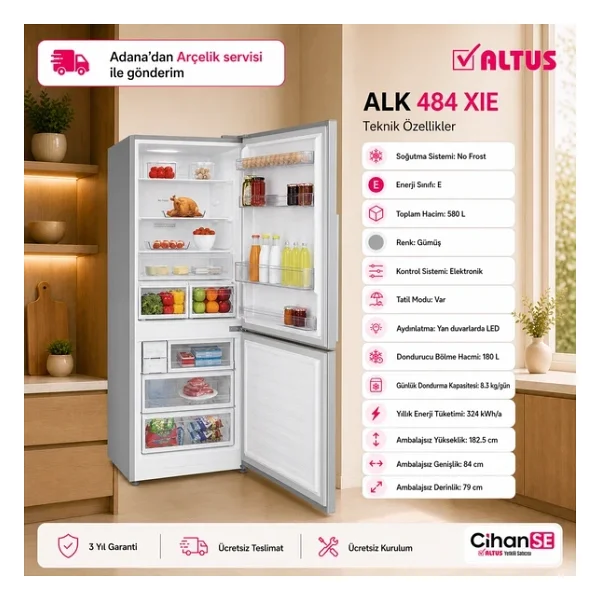 Altus Alk 484 Xıe Kombi No Frost Buzdolabı - Görsel 5