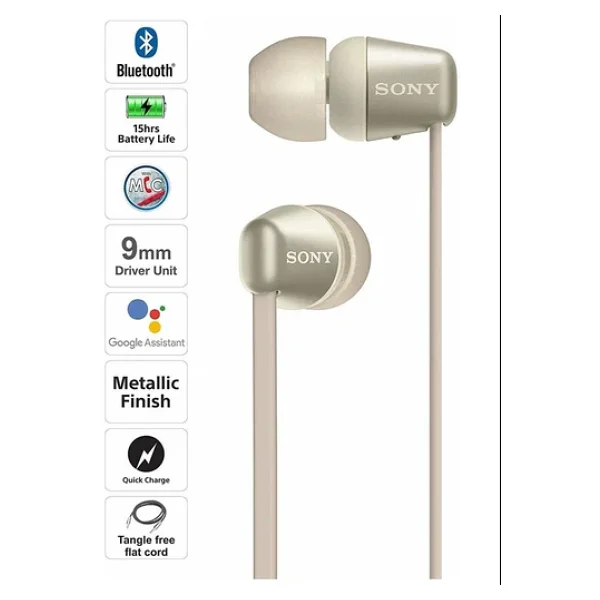 Sony Wı-C310n Kulak İçi Bluetooth Kulaklık Altın - Görsel 4