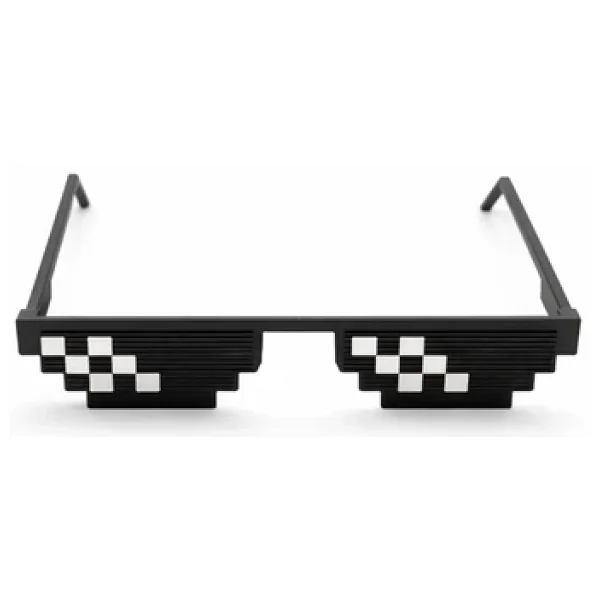 Pixel Thug Life Gözlük Deal With It 8-Bit Piksel Tasarım Eğlenceli Parti & Sosyal Medya - Görsel 3