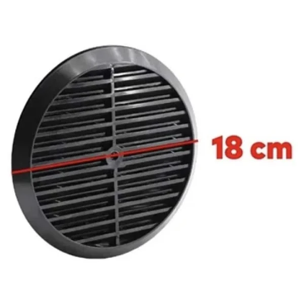 Aç Kapa Yalıtımlı Havalandırma Ayarlı 18cm Siyah Kapak Cam Menfezi Doğalgaz Boşluk Aparatı Başlık - Görsel 7