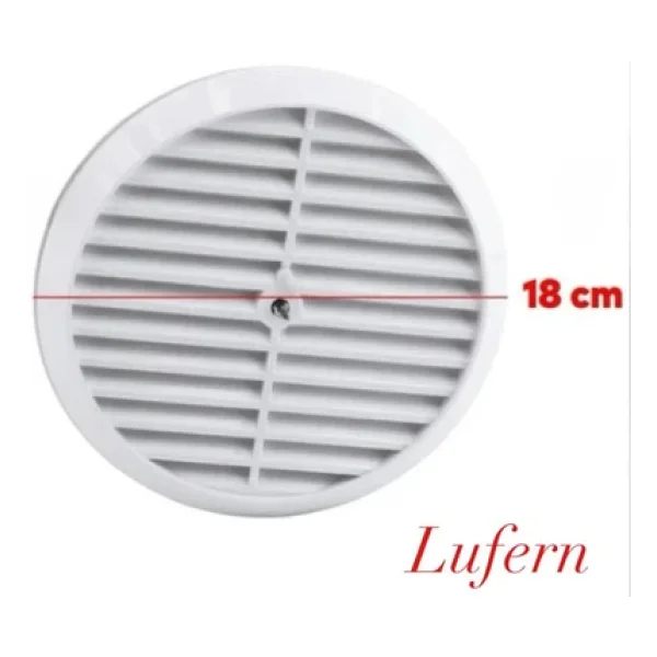 Aç Kapa Yalıtımlı Havalandırma Ayarlı 18 Cm Beyaz Kapak Cam Menfezi Doğalgaz Aparatı Yuvarlak - Görsel 4