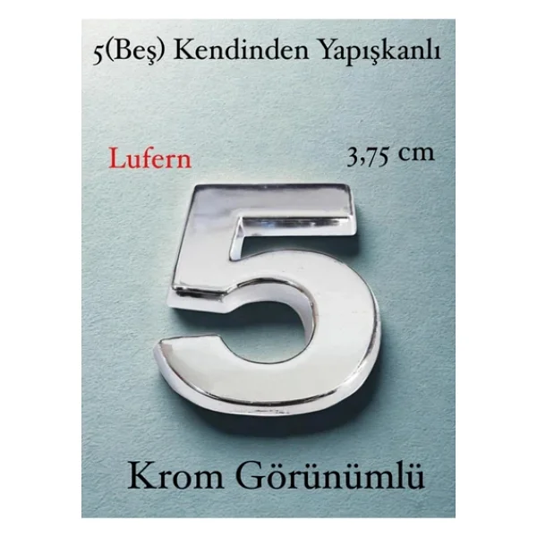 No 5 Kapı Numarası Kendinden Yapışkanlı Masa Dolap Plastik Ev Posta Kutusu Dış Mekan Daire 3,75 Cm - Görsel 3