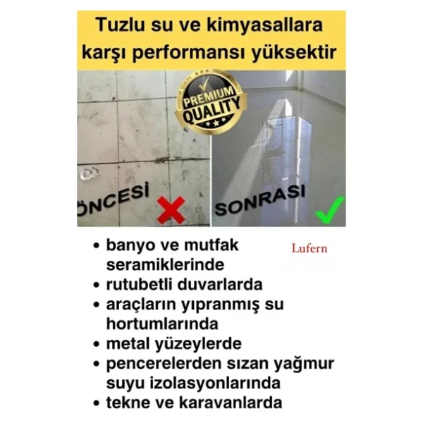 Suprey Şeffaf Sızdırmazlık Su İzolasyon Spreyi Mutfak Banyo Araba Tekne Seramik Hortum Metal Yüzey - Görsel 5
