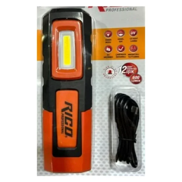 Rico Rc0031 600 Lümen LED Şarjlı El Feneri - Görsel 4