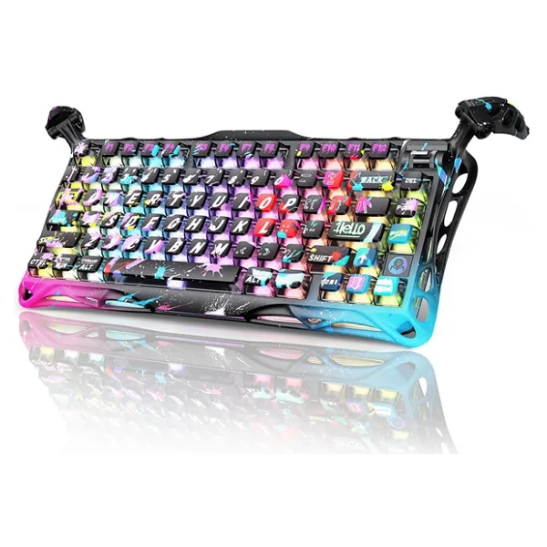 Gravastar Mercury V75 Pro Neon Graffiti RGB %75 Tkl Magnetic Switch Kablolu Mekanik Oyuncu Klavyesi - Görsel 2