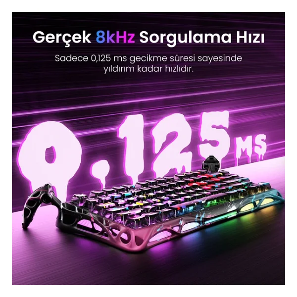 Gravastar Mercury V75 Pro Neon Graffiti RGB %75 Tkl Magnetic Switch Kablolu Mekanik Oyuncu Klavyesi - Görsel 5