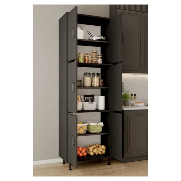 Aeka Ae-3015 Mercan 6 Kapaklı Çok Amaçlı Dolap Raflı Mutfak Kiler Banyo 195x63x35 Çok Amaçlı Dolap - Görsel 5