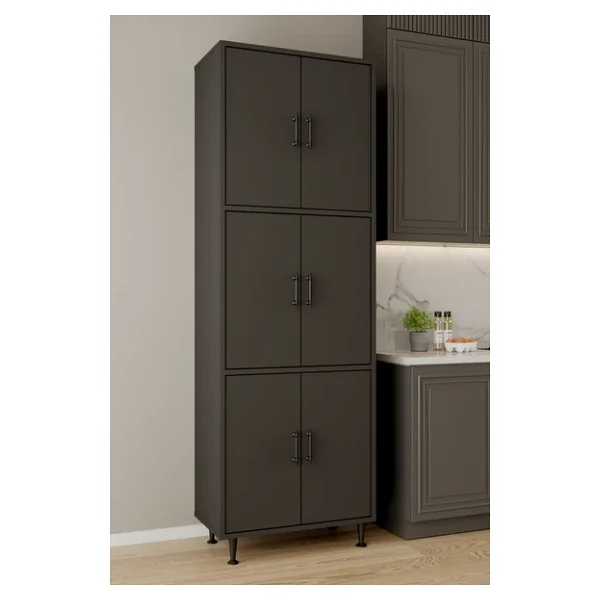 Aeka Ae-3015 Mercan 6 Kapaklı Çok Amaçlı Dolap Raflı Mutfak Kiler Banyo 195x63x35 Çok Amaçlı Dolap - Görsel 3