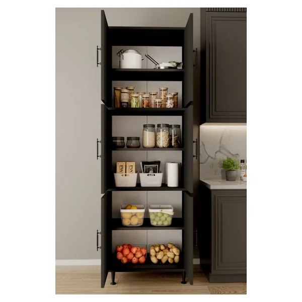 Aeka Ae-3015 Mercan 6 Kapaklı Çok Amaçlı Dolap Raflı Mutfak Kiler Banyo 195x63x35 Çok Amaçlı Dolap - Görsel 7