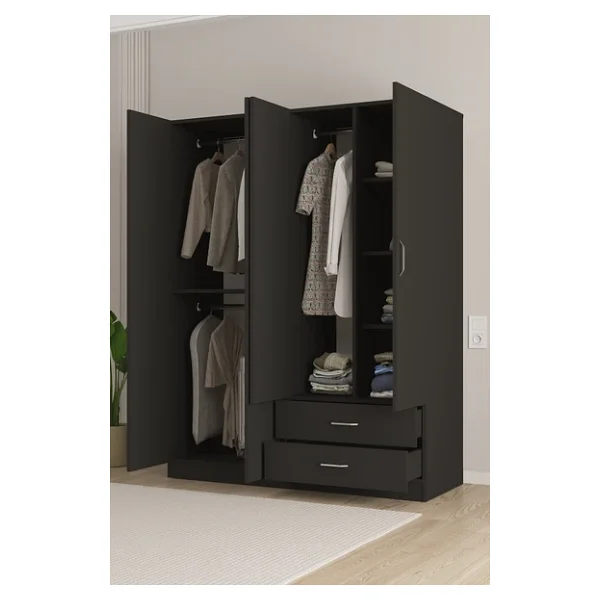 Aeka Ae-1077 Terra 4 Kapaklı 2 Çekmeceli 3 Askılıklı Raflı 140X182x53 Cm Gardırop - Görsel 4