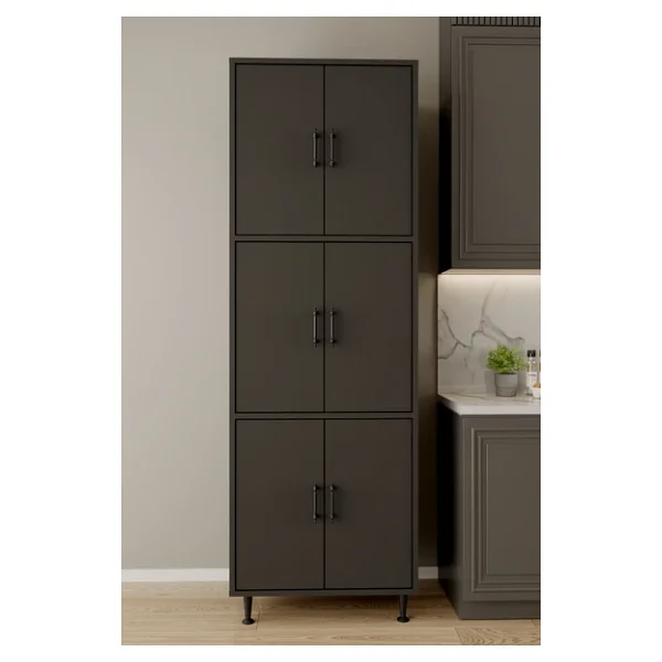 Aeka Ae-3015 Mercan 6 Kapaklı Çok Amaçlı Dolap Raflı Mutfak Kiler Banyo 195x63x35 Çok Amaçlı Dolap - Görsel 6