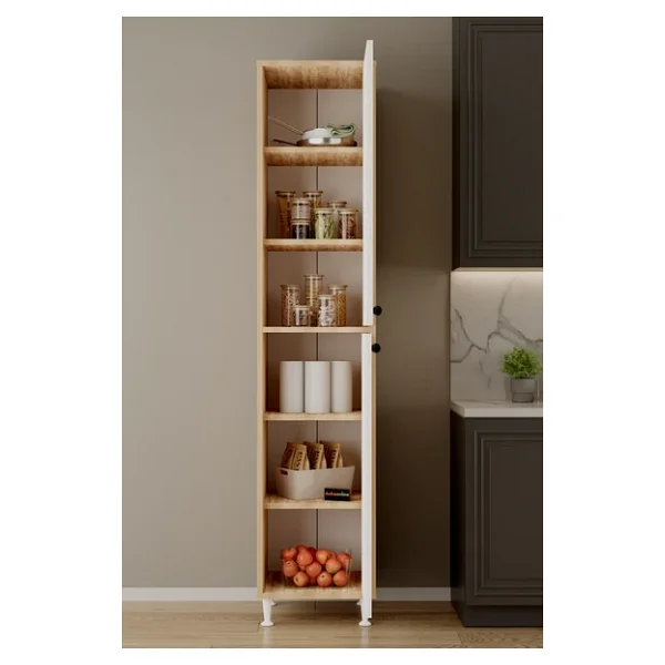 Aeka Ae-2027 Lina 2 Kapaklı Çok Amaçlı Dolap 40x180 Cm Raflı Dar Yüksek Boy Banyo Çok Bölmeli Depolama Dolabı - Görsel 7
