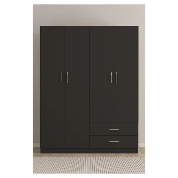 Aeka Ae-1077 Terra 4 Kapaklı 2 Çekmeceli 3 Askılıklı Raflı 140X182x53 Cm Gardırop - Görsel 3