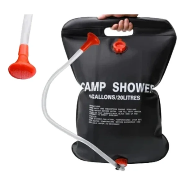 20 Litre Güneş Enerjili Kamp Duşu Pvc Dayanıklı Taşınabilir Duş Torbası - Görsel 5