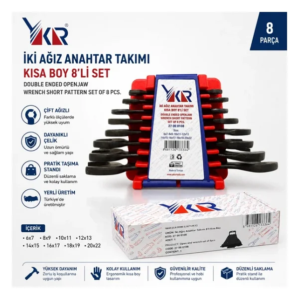 Yakar Açık Ağız Anahtar Takımı 8 Li - Görsel 3