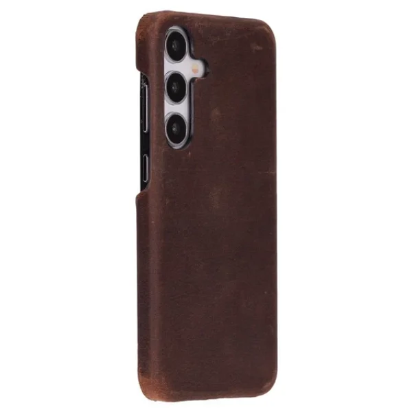 Samsung Galaxy S25 Uyumlu, Hakiki Deri, El Yapımı Arka Kapak, Antik Kahve - Görsel 3