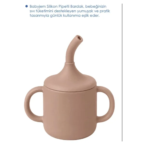 Babyjem Pipetli Silikon Latte Alıştırma Bardağı - Görsel 6