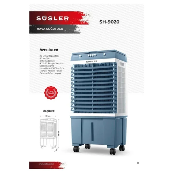 Süsler Sh-9020 Hava Soğutucu - Görsel 2