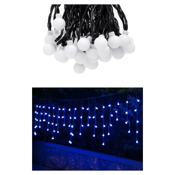 Suled Top LED Mavi Dekor LED Yılbaşı LED Işıkları 5mt Işıkları Top Dize Işıklar Masa Dekorasyon Noel Işık - Görsel 2