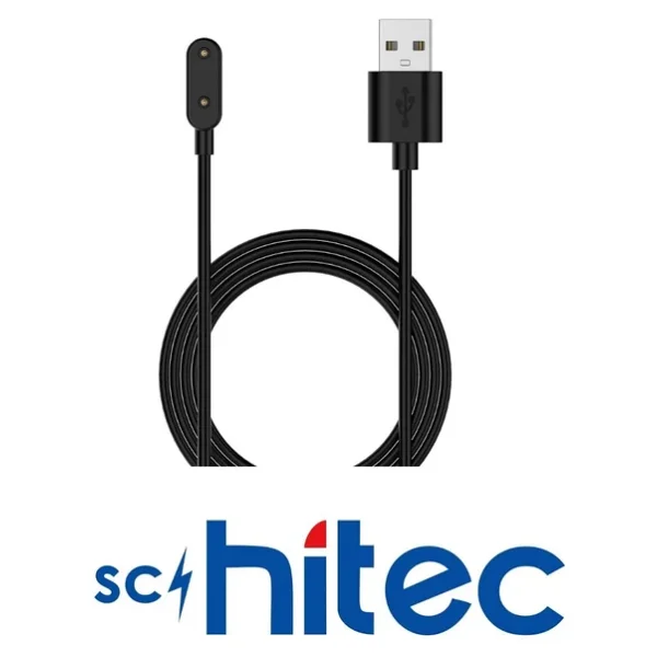 Schitec Huawei Honor Band 6 Uyumlu Manyetik USB Şarj Kablosu 1 Metre Siyah - Görsel 2