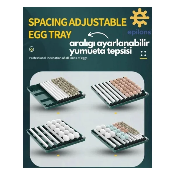 Kulucka Makinesi 130 Tavuk Yumurtali Extra Yedek Motorlu Incubator - Görsel 7