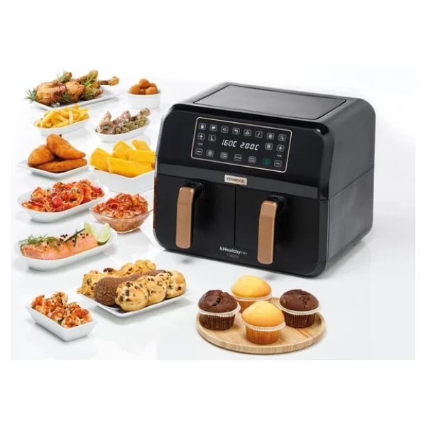 Kenwood Dual Air Fryer Bk Copper Hfp70.000bk 8 Lt Yağsız Fritöz - Görsel 5