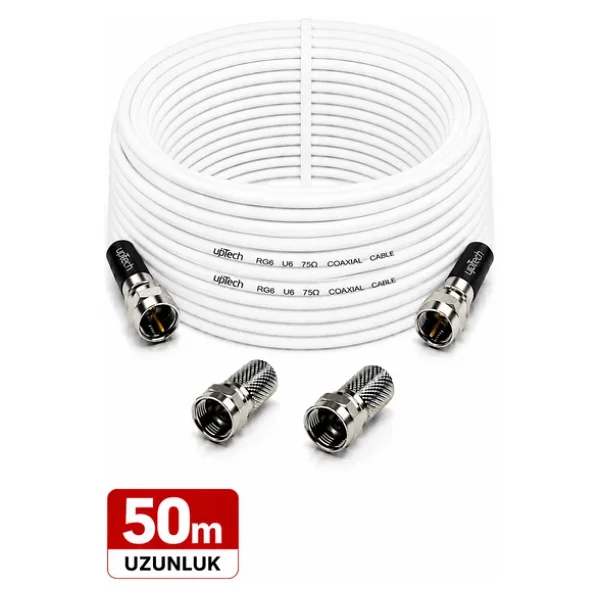 Uptech HD Uydu Anten Kablosu 50 Metre F Konnektörlü Full HD 4K TV Kablosu - Görsel 3