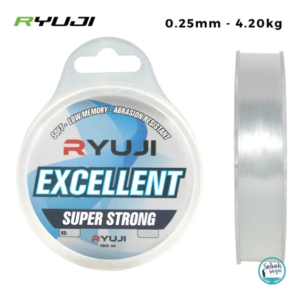 Ryuji Excellent 150 M 0.25 Mm 4.2 Kg Şeffaf Monofilament Misina - Görsel 2