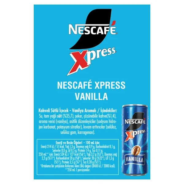 Nescafe Xpress Vanilla Soğuk Kahve 250ml X12 - Görsel 6