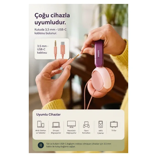 Philips Tak2000 Kablolu Kulak Üstü Kulaklık - Görsel 5