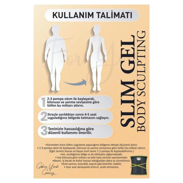For You Gold Slim Jel Inceltici - Sıkılaştırıcı - Yağ Yakıcı- Çatlak Karşıtı Ve Selülit Kremi & Kabak Lifli Sabun - Görsel 6
