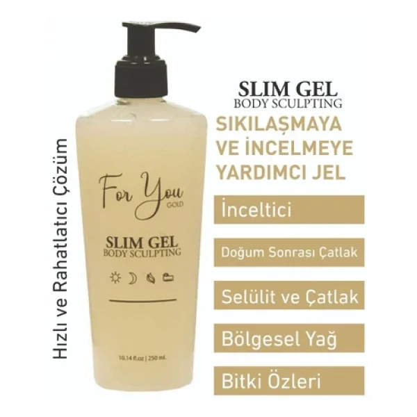 For You Gold Slim Jel Inceltici - Sıkılaştırıcı - Yağ Yakıcı- Çatlak Karşıtı Ve Selülit Kremi & Kabak Lifli Sabun - Görsel 5