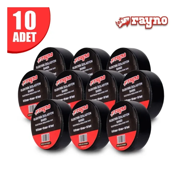 Rayno Elektrik Izolasyon Bandı 0.13 Mm X 19 Mm X 10 Lu Paket - Ryn6097 - 0,13 - Siyah - 10'lu - Görsel 5