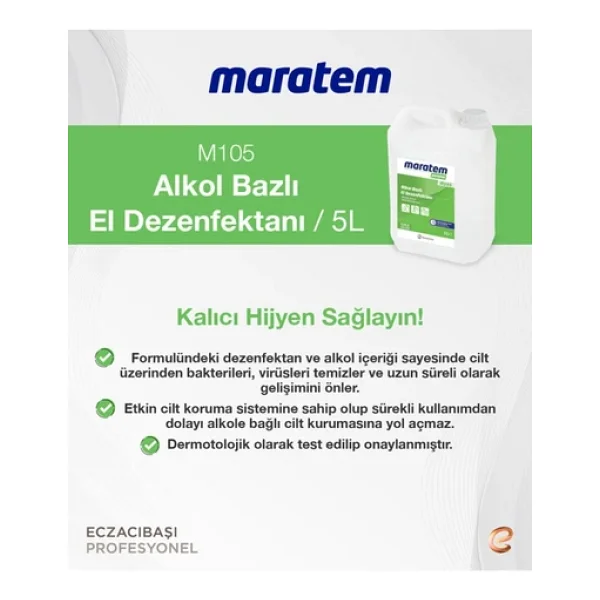 Maratem M105 Alkol Bazlı El Dezenfektanı 5 Lt - Görsel 4