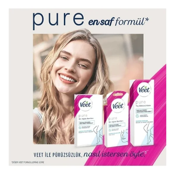 Veet Pure Hipoalerjenik Bacak Ve Vücut Bölgesi İçin 20'li 2 Adet Sir Ağda Bandı - Görsel 9