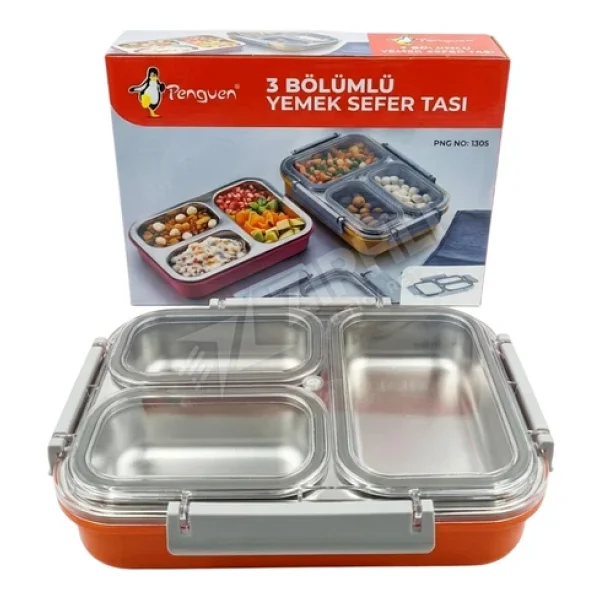 Penguen Png-1305 Özel Tasarım Üç Bölmeli Sefer Tası - Görsel 3