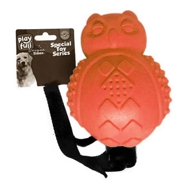Playfull 30x10 Cm Sesli Lüx Baykuş Turuncu Köpek Eğitim Oyuncağı - Görsel 3