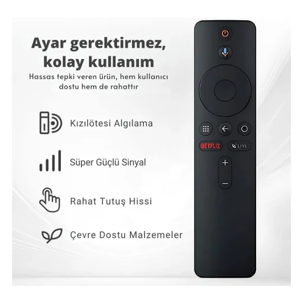 Xiaomi Mi Box S 4K Android TV Kumandası, Mi Boxs S 4K Uzaktan Kumanda Bluetooth Özellikli - Görsel 5