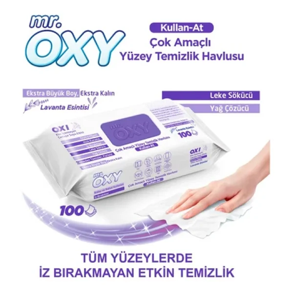 Mr. Oxy Lavanta Kokulu Yüzey Temizlik Havlusu 100 Yaprak - Görsel 5