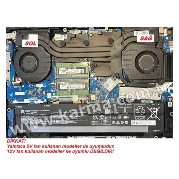 Hp Victus Gaming 16-S0015nt (7z586ea) Notebook Fanı - Ver.1 - 5volt (Sol Fan) - Görsel 3