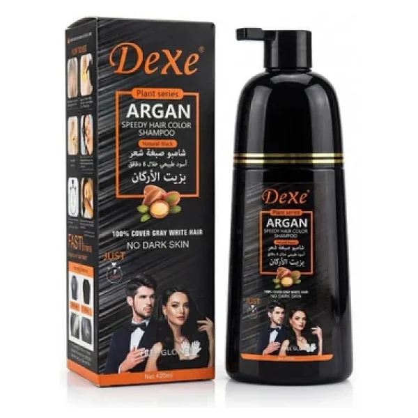 Dexe Bitki Serisi Argan Yağlı Beyaz Kapatıcı Şampuan Boya 420 Ml Siyah - Görsel 2