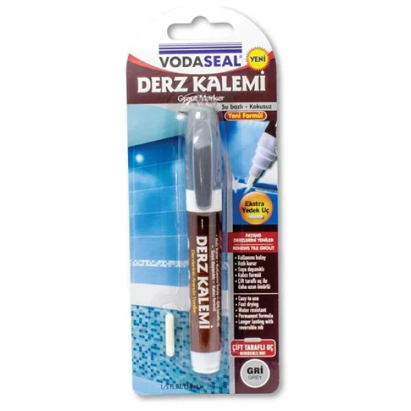 Vodaseal Kokusuz Ve Suya Dayanıklı Derz Yenileme Kalemi - Gri - Görsel 3