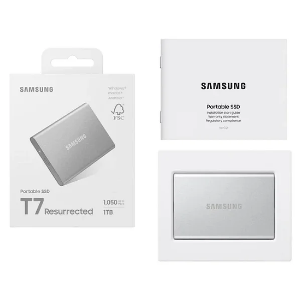 Samsung 1tb T7 Gen2 Resurrected USB 3.2 Silver (Okuma 1050mb / Yazma 1000mb) Harici SSD - Görsel 4