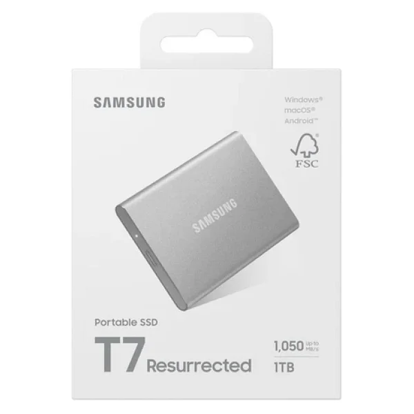 Samsung 1tb T7 Gen2 Resurrected USB 3.2 Silver (Okuma 1050mb / Yazma 1000mb) Harici SSD - Görsel 3