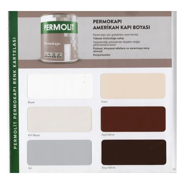 Permolit Sentetik Amerikan Panel Kapı Boyası Koyu Kahve 2.5 Lt. - Görsel 5