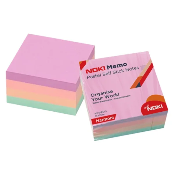 Noki Memo Pastel Harmoni 75x75 Mm 400 Yaprak Yapışkanlı Not Kağıdı - Görsel 5