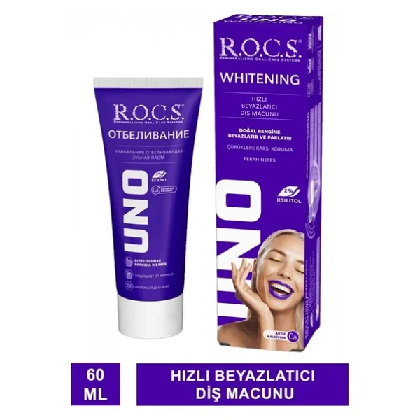 R.O.C.S. Uno Hızlı Beyazlatıcı 60 ml Florürsüz Diş Macunu - Görsel 6