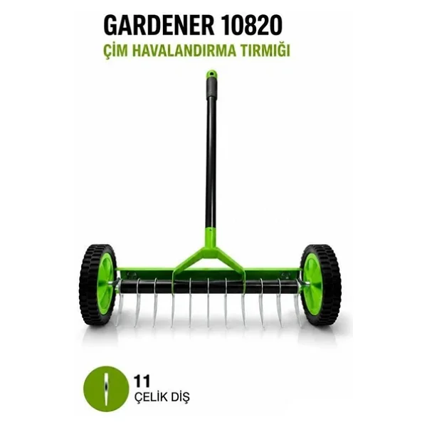 Gardener 10820 Tekerlekli Çim Havalandırma Tırmığı - Görsel 4