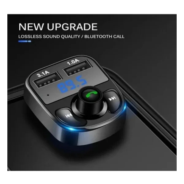 Aksesuar Manessa Car Mp3 Araç Fm Transmitter, Bluetooth USB, Mp3, Kart Çakmaklık Girişli Oto Müzik Çalar Kiti - Görsel 2